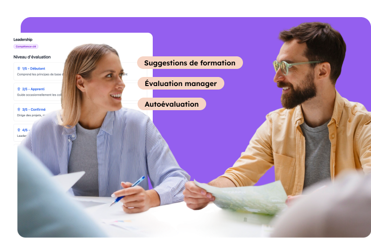 Un logiciel d'évaluation des compétences avec autoévaluation, évaluation managériale et suggestion de formation