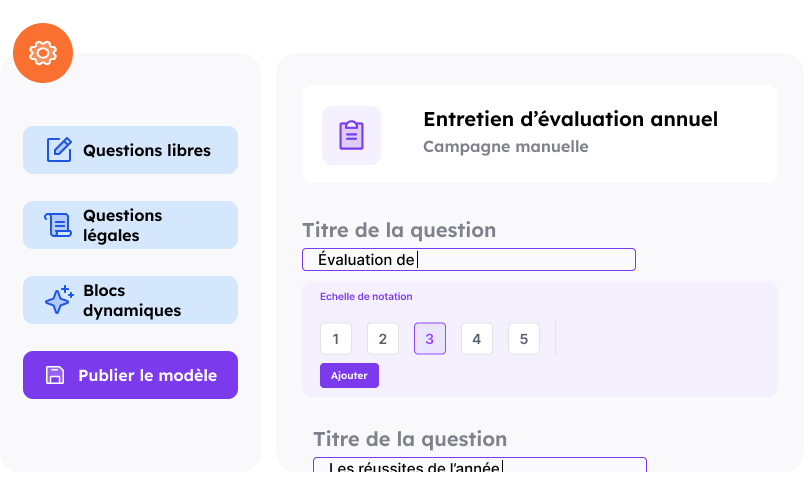 Édition d'un formulaire pour les entretiens annuels et de parcours professionnel dans Recraft