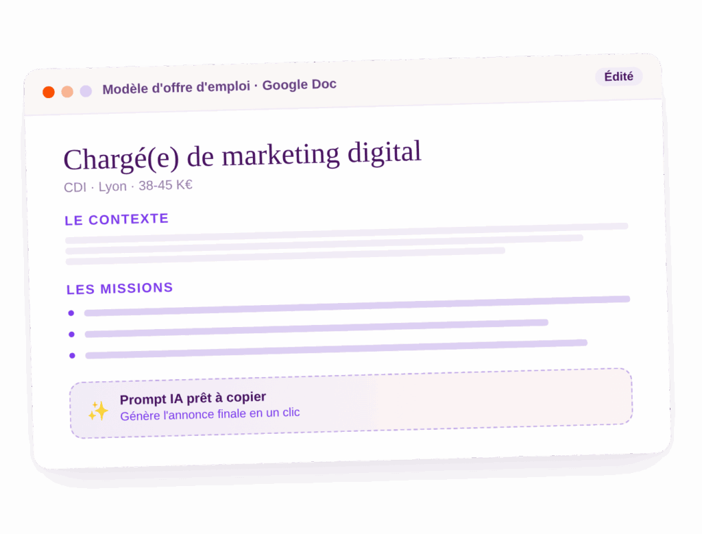 Modèle d'offre d'emploi à télécharger