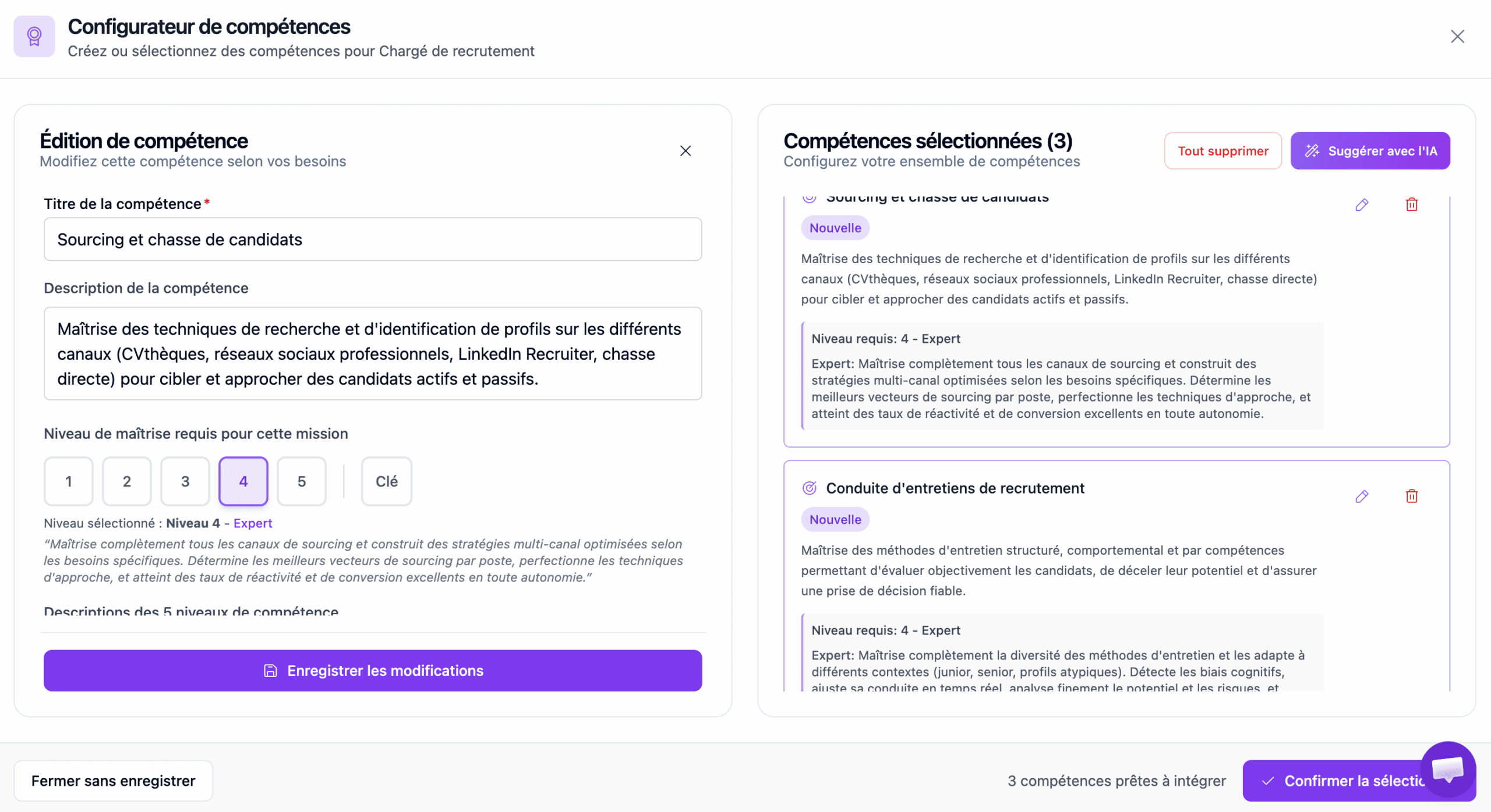 Générateur de référentiel de compétences dans RECRAFT.work